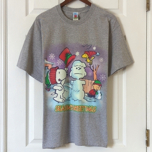 Peanuts Other - Peanuts 90's Vintage Season's Greetings Graphic Short Sleeve Crewneck T-shirt L